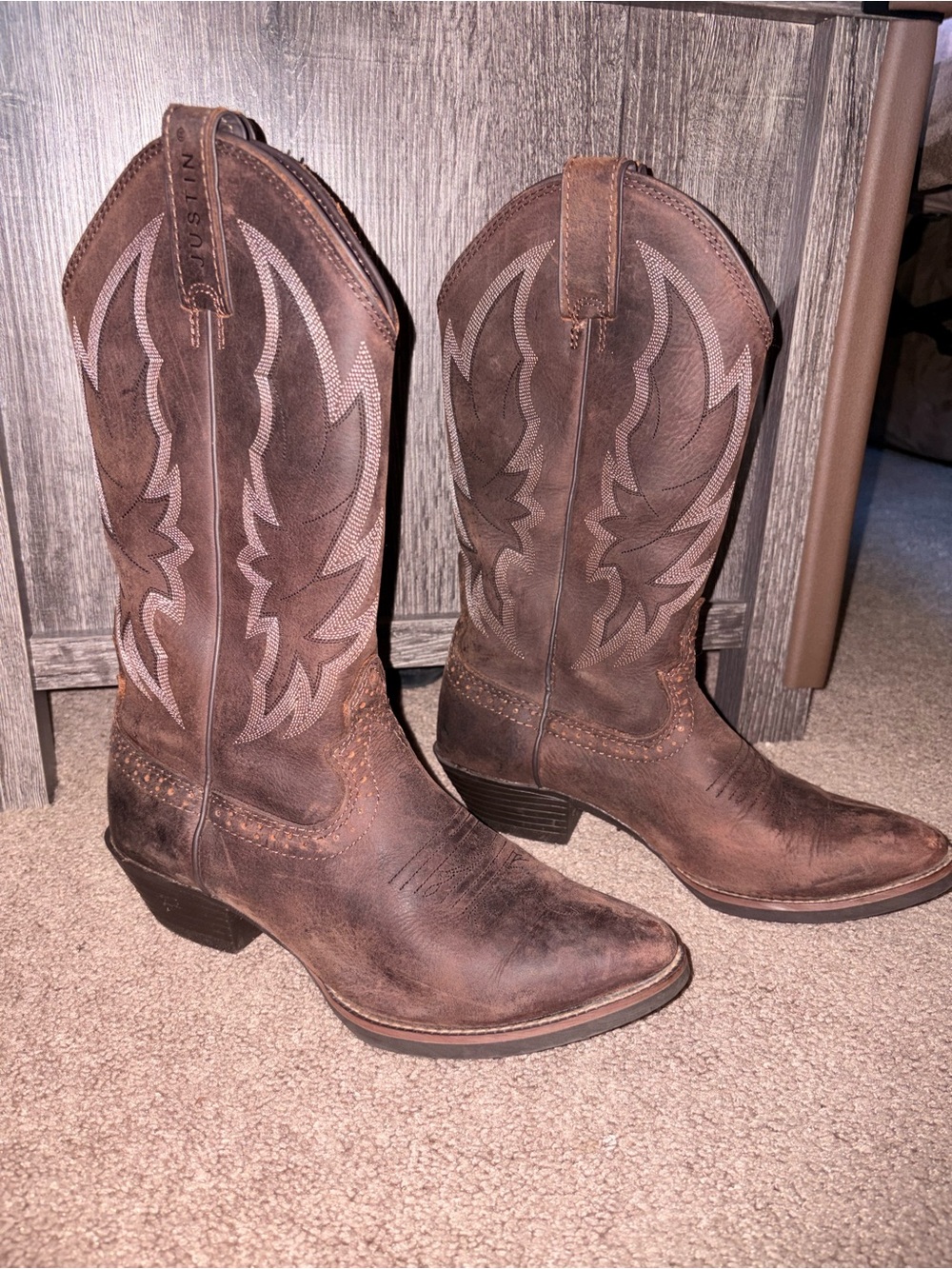 Justin Dark Brown Women’s Cowboy Boots